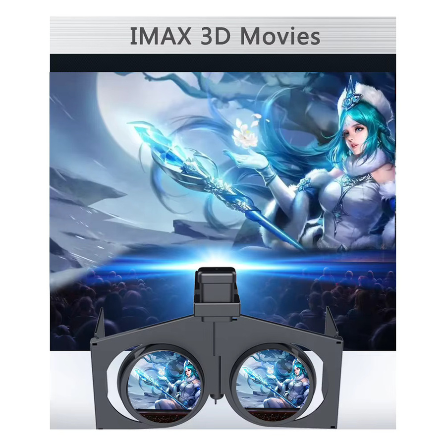 APWIKOGER Tragbare faltbare 3D-VR-Brille aus Kunststoff in Schwarz für Android und iOS - Bild 2