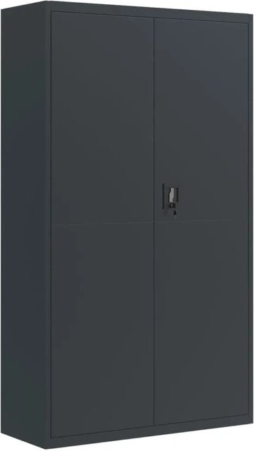 vidaXL Aktenschrank aus Metall in Anthrazit mit abschließbaren Türen und verstellbaren Regalböden, B/T/H: 105 x 40 x 180 cm - Bild 1