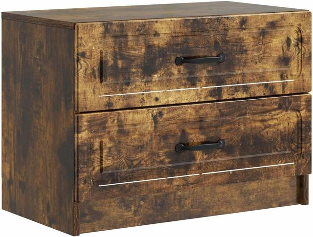 vidaXL Nachttisch aus Holz in Geräucherte Eiche, Modernes Design, Braun, B/T/H: 62 x 34,5 x 44,5 cm - Bild 1