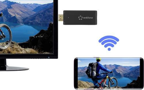Renkforce renkCast 3 HDMI Streaming Stick in Schwarz mit Full HD 1080p, AirPlay, Miracast, DLNA und Wi-Fi 5 - Bild 1