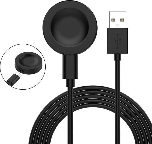 Hujerl USB-Ladekabel für Huawei Smartwatch GT5 GT4 46mm/41mm, GT4 Pro, Watch 4/4 Pro, GT2 Pro, Farben: Weiß/Schwarz - Bild 1