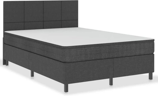 vidaXL Hybrid-Boxspringbett aus Stoff in Dunkelgrau, B/T: 140 x 200 cm - Bild 1