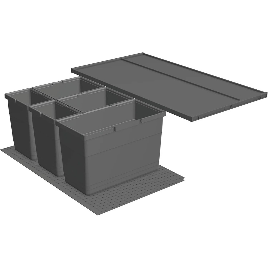 Ninka Abfallsammler Eins2vier für Tandembox Korpusbreite 900 mm, Seitenwand 18-19 mm, Kunststoff, Dunkelgrau - Bild 2