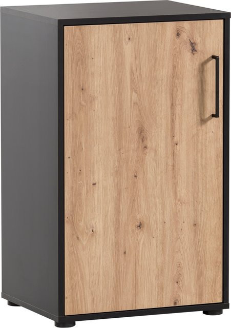 Schildmeyer Aktenschrank Aino Midischrank in Schwarzmatt und Artisan Eiche, B/H/T: 51 x 83,6 x 41 cm - Bild 1
