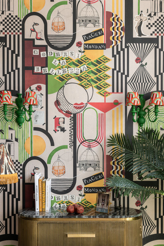 Mindthegap Tapete Piaceri Mondani WP20854 in Gelb, Grün und Multicolour, florales Design aus Vlies - Bild 2