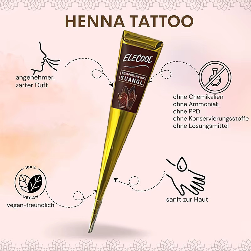 SUANGL Henna-Kegel, Indische Henna-Tattoo-Paste, Schwarz Braun Rot Weiß - Bild 3