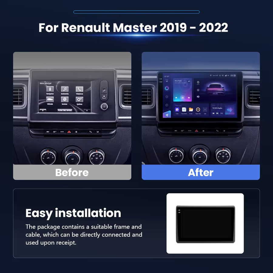 RSNAVI Android 16 Autoradio mit Navigation und Videoplayer für Renault Master 2019 bis 2022, Farbe: Schwarz, mit WIFI, Bluetooth und 360 Kamera Unterstützung - Bild 2