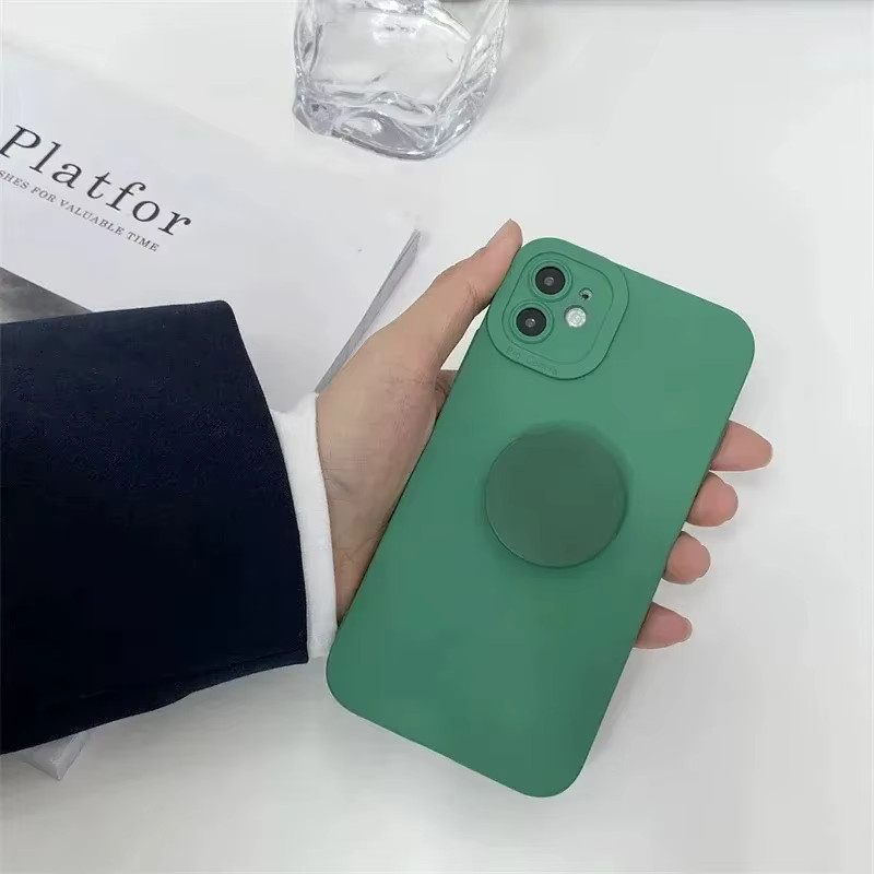Faltbarer runder Handyhalter mit festem Griff in Blau für Samsung Smartphones - Bild 1