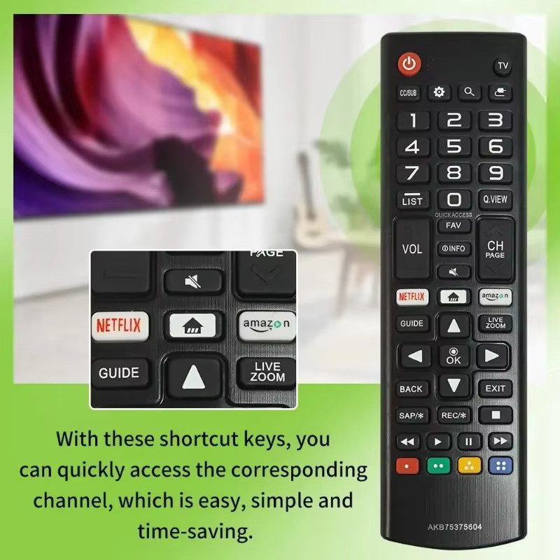LG Ersatz-Fernbedienung AKB75375604 in Schwarz passend für LG SMART TV Modelle 43UK6300PUE, 32LK610BPUA, 49UK6300PUE und 55UK6300PUE - Bild 2