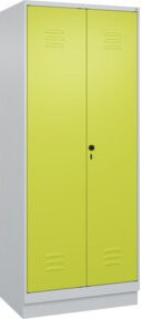 C+P Möbelsysteme Spind Classic PLUS mit 2 Abteilen in Viridingrün und Grau, Sockel, Sicherheits-Drehriegel, H x B x T: 195 x 80 x 50 cm - Bild 1