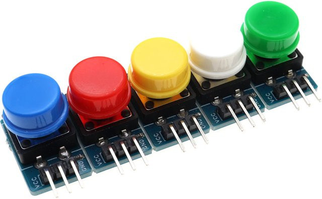 5 Stück Große Schlüssel-Modul-Tasten mit Licht und High-Level-Ausgang für Arduino oder Raspberry Pi, 12 x 12 mm - Bild 1