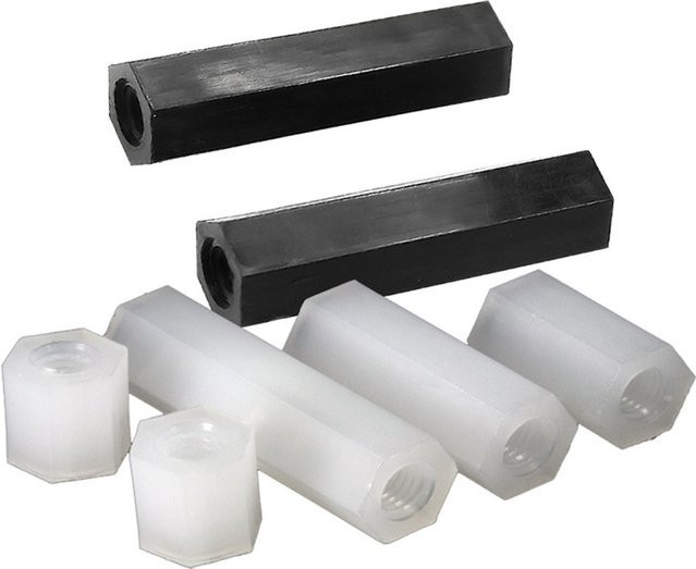 JARBLUE Nylon Abstandshalter Buchse zu Buchse aus Kunststoff in Weiß oder Schwarz für Leiterplatten M2 M2,5 M3 M4 M5 - Bild 1