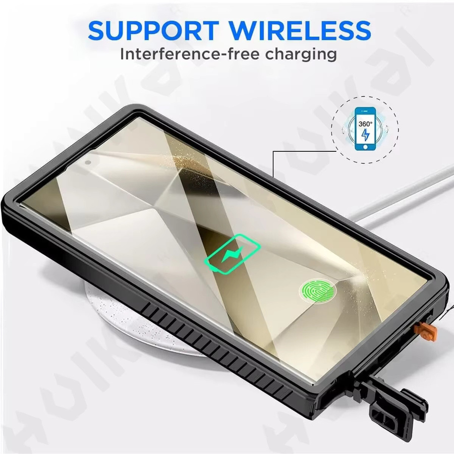 Shellbox Wasserdichte Schwimm-Handyhülle aus Aluminium Metall für Samsung S26 S25 S24 Ultra A57 A37 A56 A36 A17 A16 5G in Schwarz - Bild 6