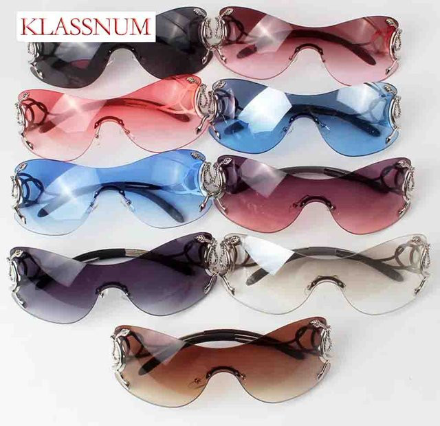 KLASSNUM Y2K Sonnenbrille, randlos, Pilotenbrille, Metall, Unisex - Bild 1