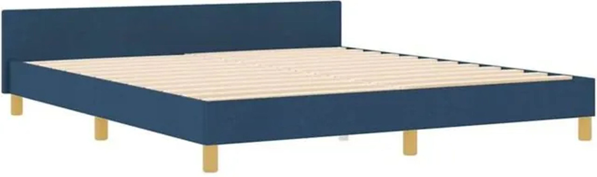 vidaXL Polsterbett aus Stoff in Blau, Modernes Bettgestell B: 180 cm, T: 200 cm - Bild 1