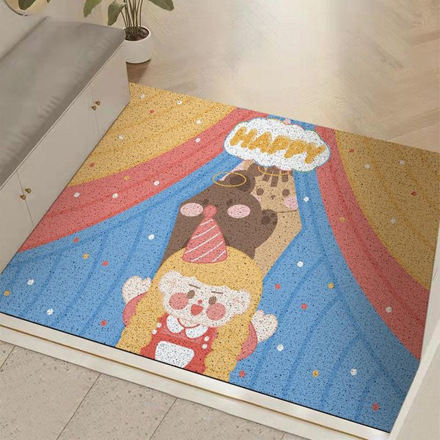 Yiran Furniture Cartoon Fußmatte aus PVC, Schmutzabkratzer für Außen und Innen, Zuschneidbar, Multicolour, B/T: 60 x 40 cm - Bild 1