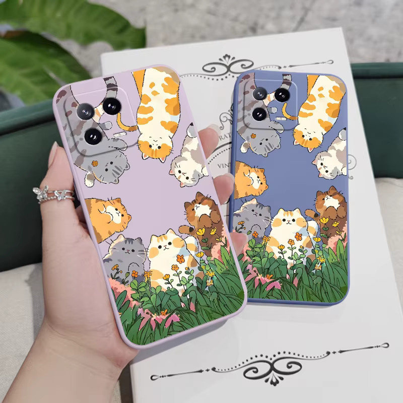 Silikon Handyhülle mit Katzenmotiv für Xiaomi Mi 11 12 13 14 15 Pro Max Lite in Purple und Multicolour - Bild 3