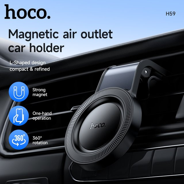 HOCO H59 Magnetische Universal Autohalterung für das Smartphone, Schwarz - Bild 2