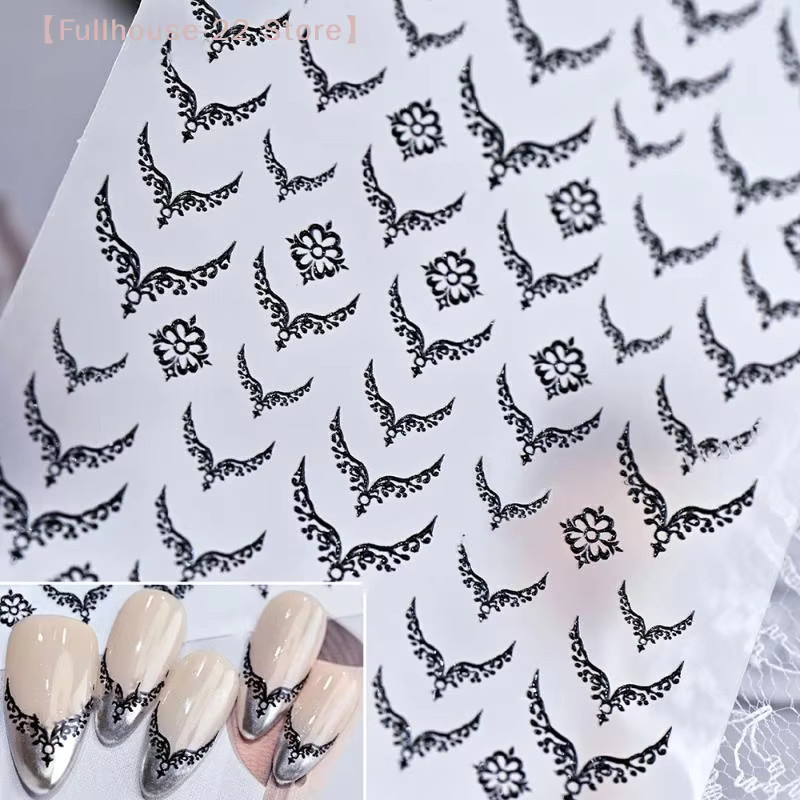 Heabety Nagelkunst-Aufkleber, 3D Metall, Schwarz, Unisex - Bild 2
