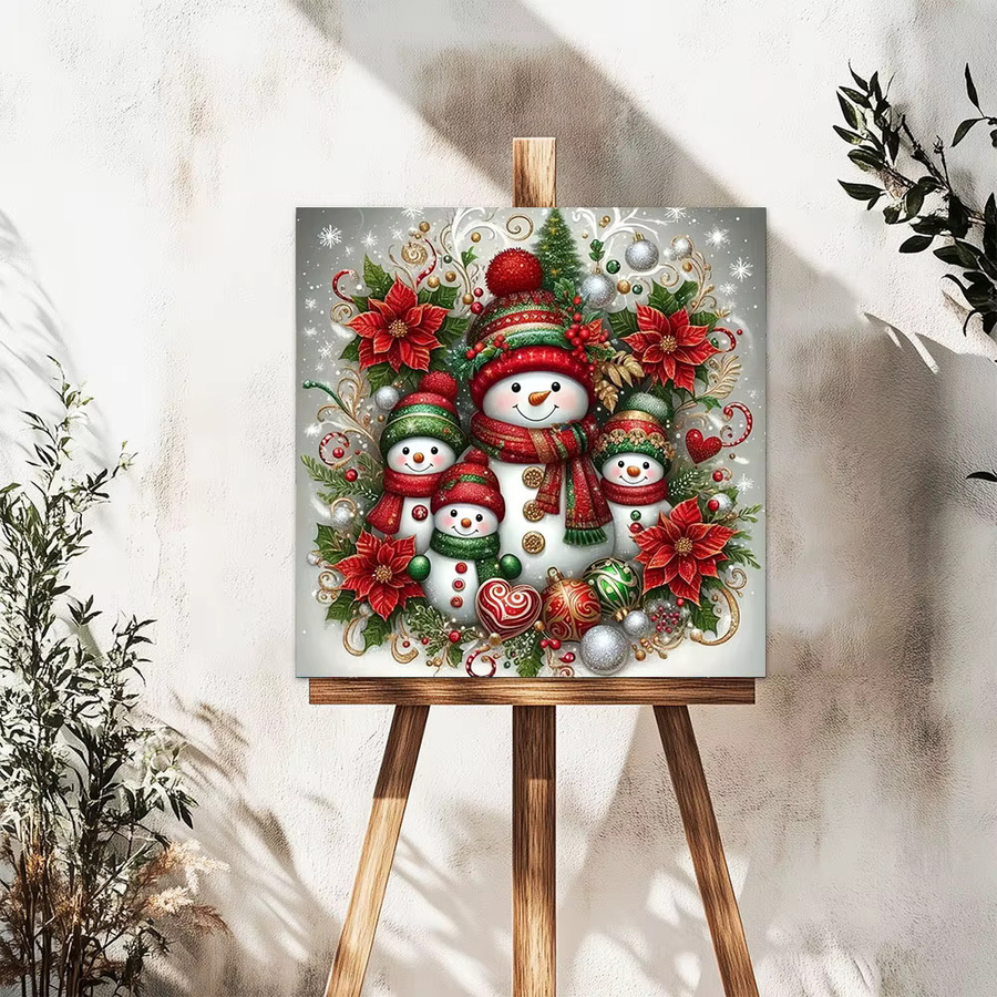 QIZITENG Diamond Painting Set Schneemann Weihnachten DIY für Erwachsene, Mehrfarbig, B/H: 30 x 30 cm - Bild 2
