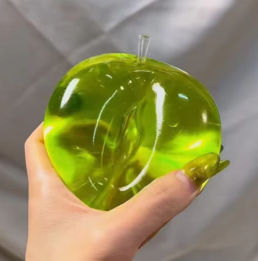Grüner Apfel Squishy, transparent, Fidget-Spielzeug - Bild 3