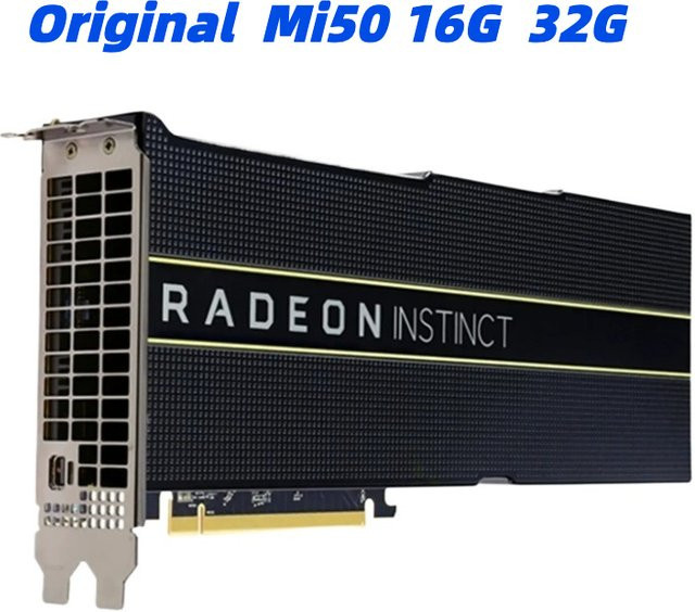 AMD Instinct Mi50 Beschleuniger Grafikkarte mit 16GB HBM2 in Schwarz für Machine Learning und HPC - Bild 1