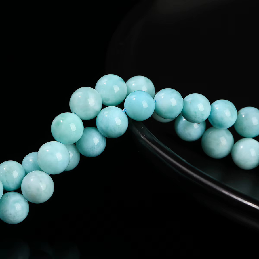 Larimar Perle, Naturstein, Runde Spacer, Unisex - Bild 2
