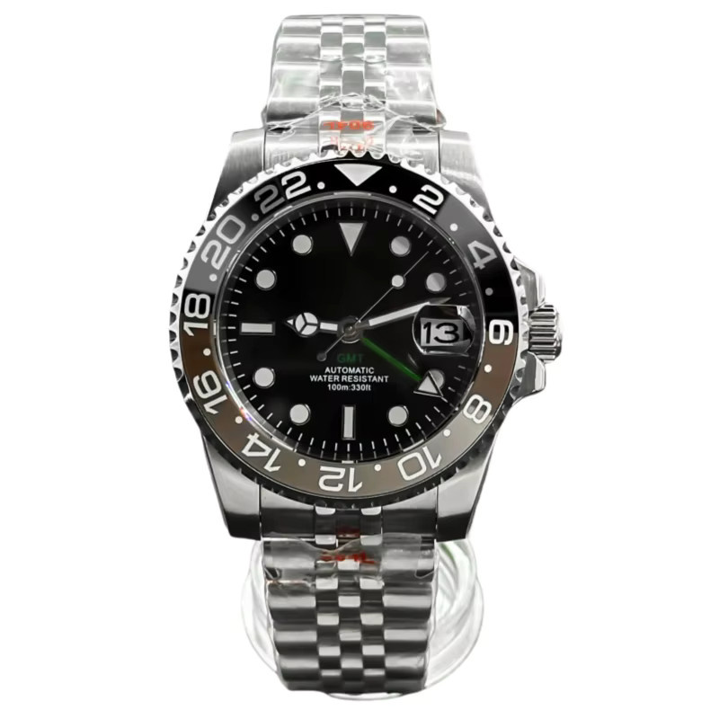 BLIGER Armbanduhr, Automatik, Edelstahl, 40 mm, Herren, Schwarz, GMT - Bild 6