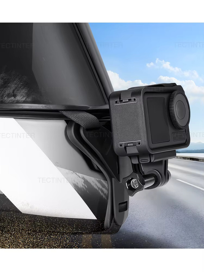 Helm-Kinnhalterung für GoPro Hero 11 9 8 7 5 und SJCAM in Schwarz als Action-Kamera-Zubehör für Motorradhelme - Bild 4