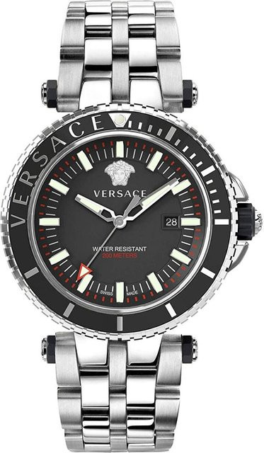 Versace Armbanduhr, Quarz, Edelstahl, Schwarz, 46 mm, Herren - Bild 1