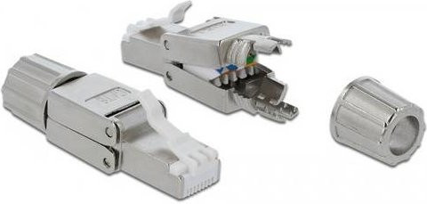 Delock RJ45 Stecker Cat.6 STP werkzeugfrei Grau - Bild 1