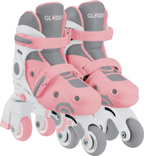 Globber Learning Skates 2in1, Inline- und Quad-Skates, verstellbar, Gr. 26-29, rosa - Bild 1