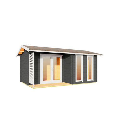 Lasita Gartenhaus Riverside aus Fichtenholz mit Satteldach in Carbongrau, B/H/T: 540 x 250,8 x 357,1 cm - Bild 3