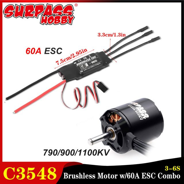 Surpass Hobby C3548 3548 Brushless Motor mit 60A ESC Combo für RC Flugzeug FPV Drohne Quadcopter Ersatzteil - Bild 1
