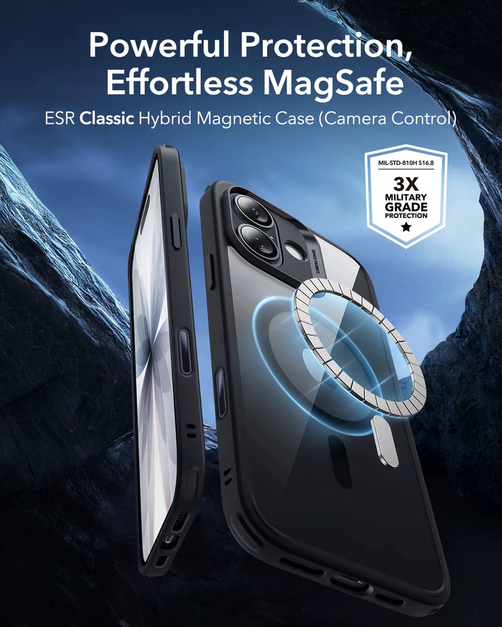 ESR Magnetische Handyhülle mit Kamerasteuerung für iPhone 17, 17 Pro und 17 Pro Max in Schwarz oder Weiß mit militärischem Schutzgrad - Bild 2