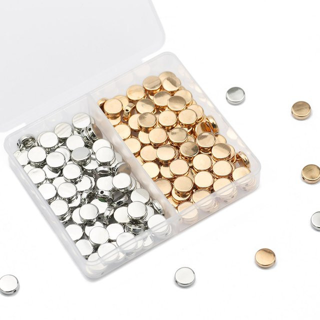 JHNBY Spacer Perlen, 6mm, Gold/Silber, 200 Stück, Unisex - Bild 1