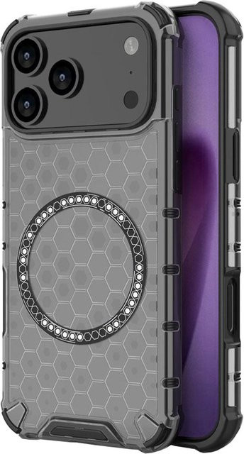 Techsuit HoneyComb Shield MagSafe Hülle für Apple iPhone 17 Pro Max in Schwarz und Transparent - Bild 1
