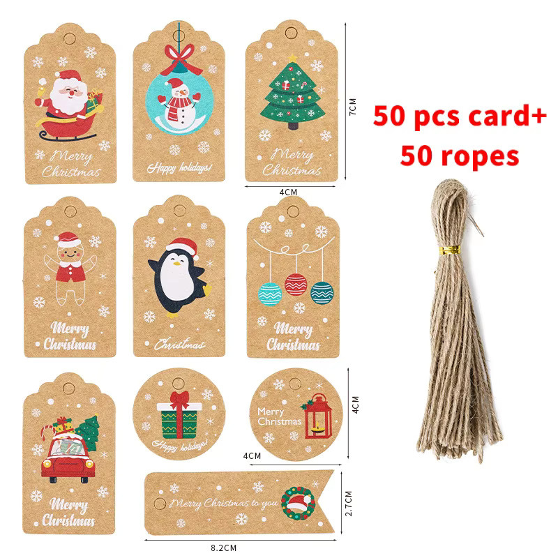 50 Stück Weihnachts-Themenetiketten aus Papier für Weihnachtsdekoration und Neujahrsornamente - Bild 5