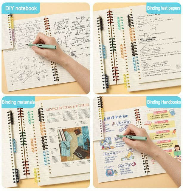 20 Stück Binderinge für Loseblatt-Bücher, 5-Loch-Binderinge aus Kunststoff in Multicolor, DIY-Zubehör - Bild 1