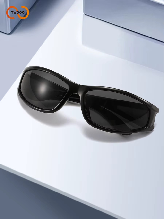 TWOOO Sonnenbrille, Unisex, Vollrand, Wrap, Schwarz, Kunststoff - Bild 4