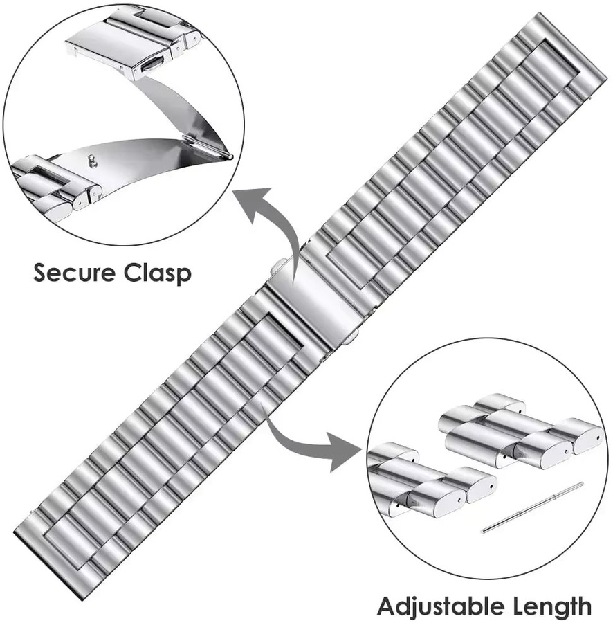 Uhrenarmband Edelstahl, Silber, 20/22mm - Bild 2