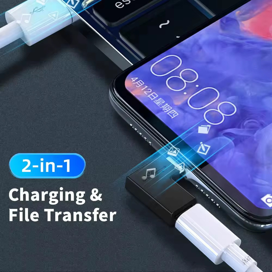 USB-C auf Lightning Adapter Konverter in Schwarz für iPhone, Samsung und Xiaomi Mobile Zubehör - Bild 4