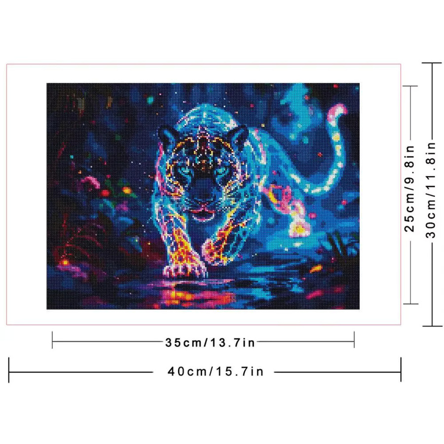 VIKAMA Naby Diamant-Malerei-Set mit Leopardenmuster als Wandteppich in Multicolour - Bild 2