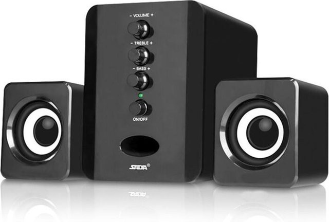 SADA USB-Kabel-Kombinationslautsprecher mit Bass-Stereo-Musik-Player und Subwoofer, schwarz - Bild 1