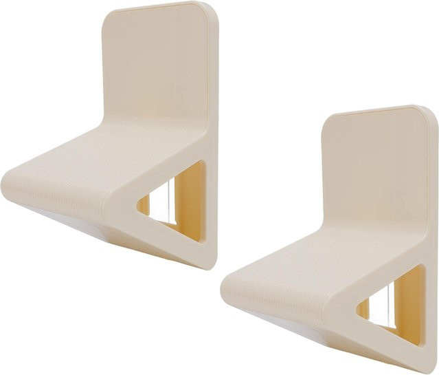 ZuiyouBeauty 2er-Set Duschfußstütze in Beige, dreieckiges und rutschfestes Duschfußpedal zur Wandmontage ohne Bohren aus Kunststoff - Bild 1