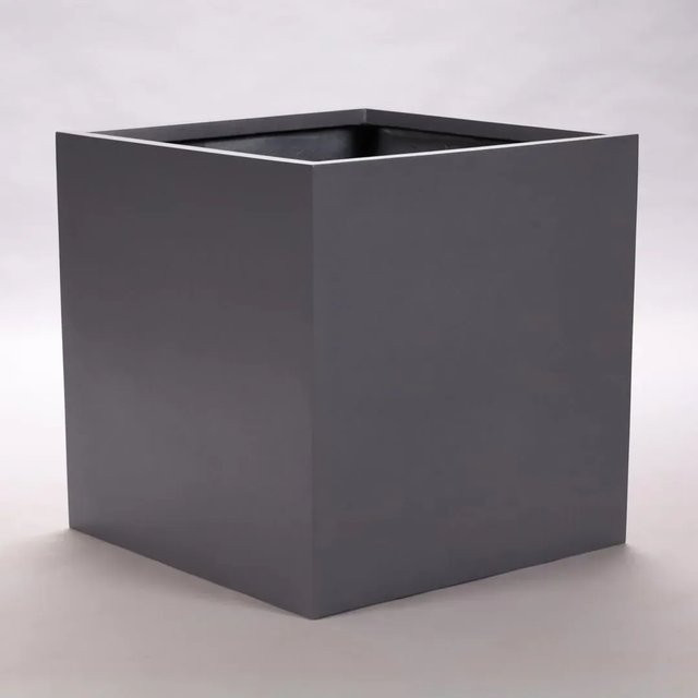Elegant Einrichten Pflanzkübel aus Fiberglas in Anthrazit-Metallic, quadratisch, B/T/H: 60 x 60 x 60 cm - Bild 1