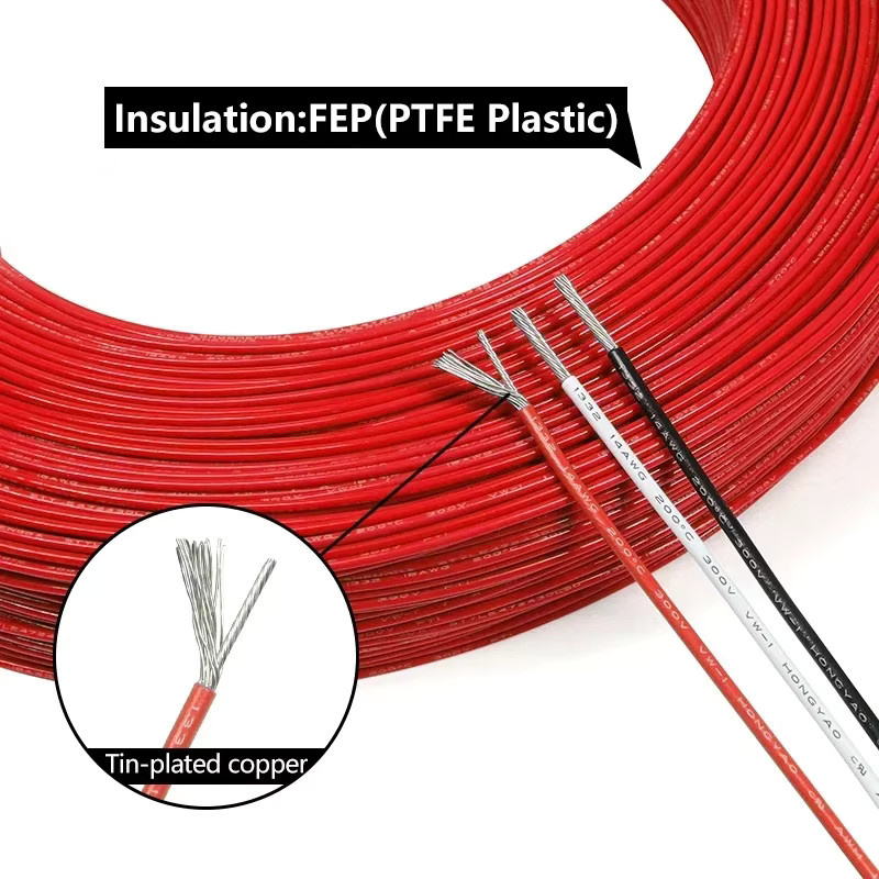 UL1332 PTFE FEP isoliertes Kupferkabel in Weiß, verzinnt, Hochtemperatur 300 V, verschiedene AWG-Stärken für 3D-Drucker - Bild 2