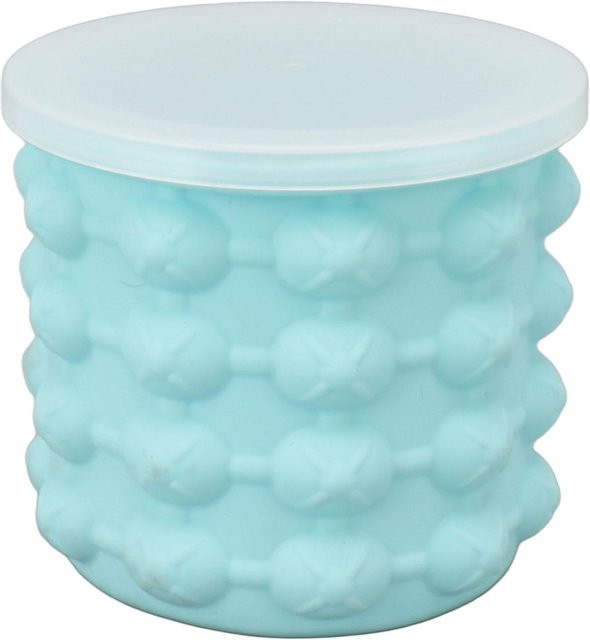 Isolierter Eiskübel aus Silikon mit Deckel von CosyHome, Farbe: Weiß, B/T/H: 11,5 x 11,5 x 10 cm - Bild 1
