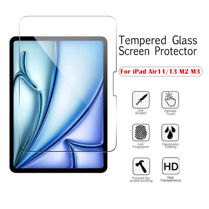 2er-Pack Displayschutzfolie aus gehärtetem Glas für Apple iPad Air 13 und 11 Zoll (2024/2025) M2/M3, transparent - Bild 2
