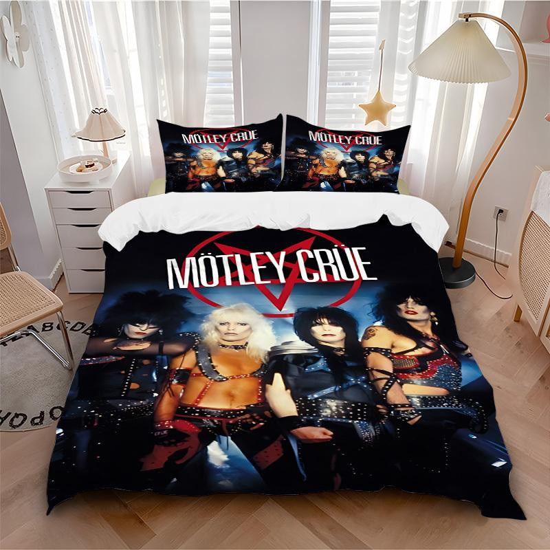3-teiliges Motley Crue Bettwäsche-Set mit Grafik-Design, Mehrfarbig, B/H: 135 x 200 cm - Bild 2